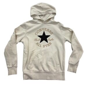 Converse Hoodie Kids Size 10-12 Cream Chuck Taylor All Star Pullover Sweatshirt